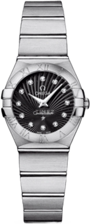 Omega,Constellation 24mm,24mm,Stainless Steel,Black,Quartz,30000hours,In-house Caliber,123,123.10.24.60.51.001