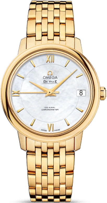 Omega,De Ville 32.70mm,32.70mm,Yellow Gold,White,Automatic,Date,Co-Axial Escapement,424,424.50.33.20.05.001