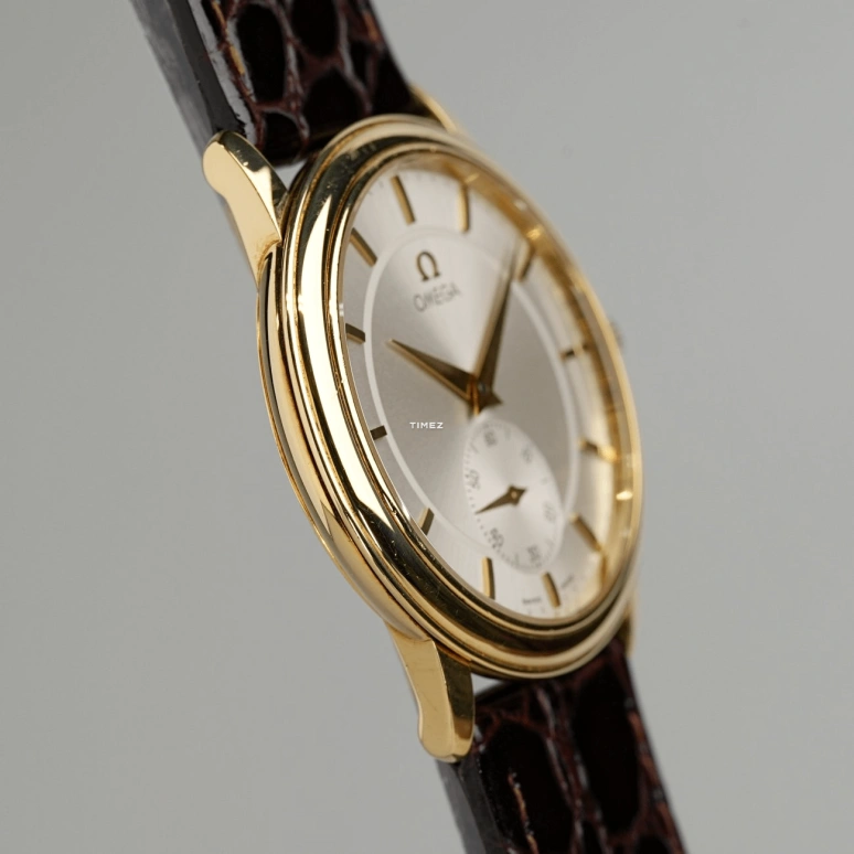 Omega,De Ville 34mm,34mm,Yellow Gold,Silver,White,Handwound,In-house Caliber,Sapphire,125,125.0050