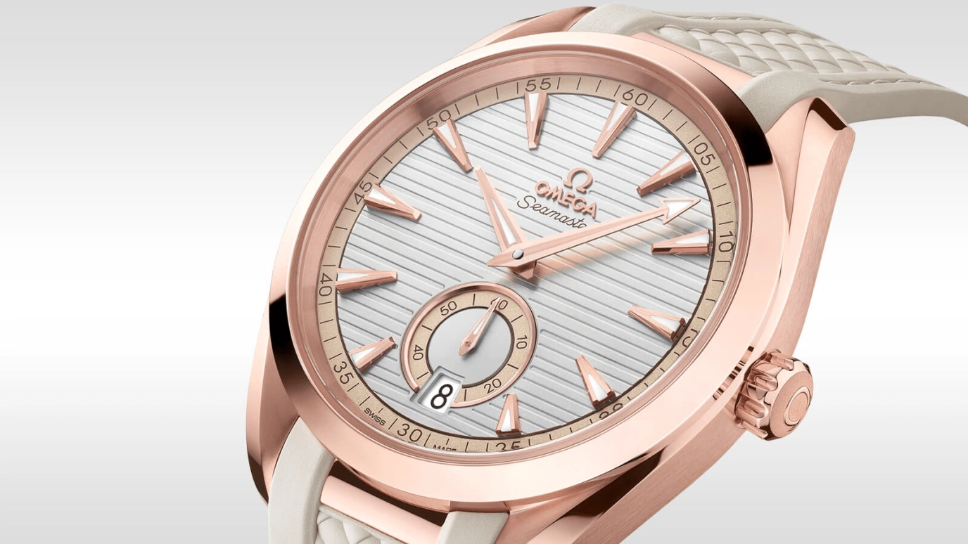 Omega,Aqua Terra 41mm,41mm,Sedna Gold,Silver,Automatic,Date,Co-Axial Escapement,220,220.52.41.21.02.001