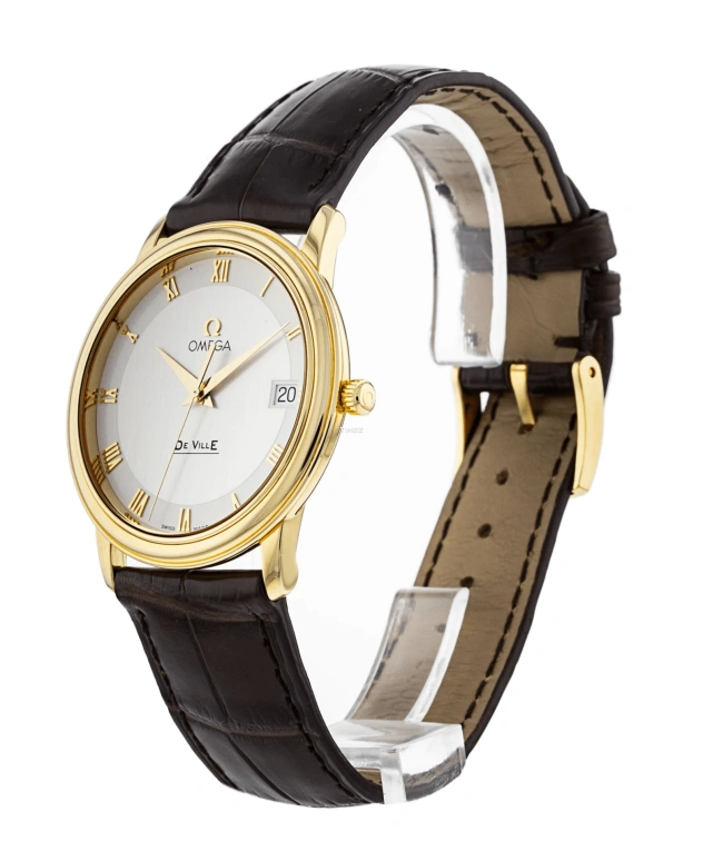 Omega,De Ville 34.40mm,34.40mm,Yellow Gold,Silver,Quartz,Day,30000hours,4610,4610.32.02