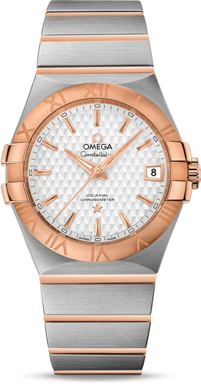 Omega,Constellation 35mm,35mm,Red Gold,Stainless Steel,Silver,Automatic,Date,Co-Axial Escapement,123,123.20.35.20.02.005