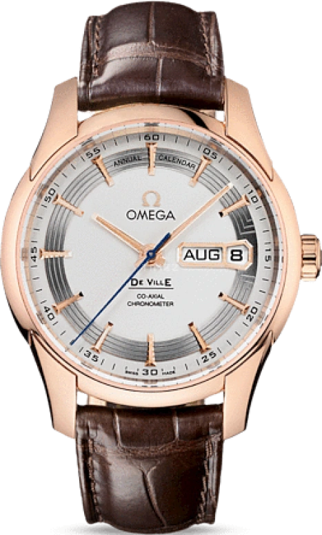 Omega,De Ville 41mm,41mm,Red Gold,Silver,Automatic,Annual Calendar,Month,Date,Co-Axial Escapement,60hours,In-house Caliber,431,431.63.41.22.02.001