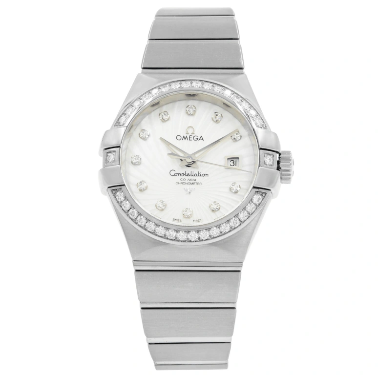 Omega,Constellation 31mm,31mm,White Gold,White,Automatic,Day,50hours,123,123.55.31.20.55.003