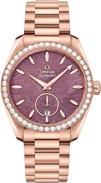 Omega,Aqua Terra 38mm,38mm,Sedna Gold,Purple,Automatic,Date,Co-Axial Escapement,220,220.55.38.20.99.001