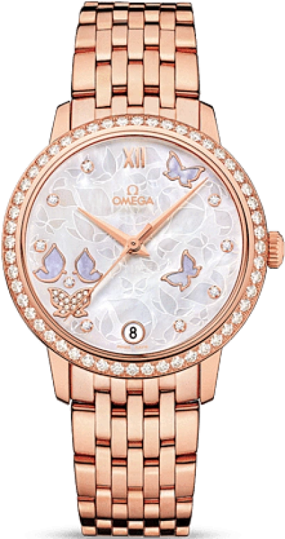 Omega,De Ville 32.70mm,32.70mm,Red Gold,White,Automatic,Date,Co-Axial Escapement,424,424.55.33.20.55.004
