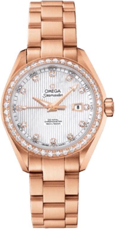 Omega,Aqua Terra 34mm,34mm,Red Gold,White,Automatic,Date,Co-Axial Escapement,231,231.55.34.20.55.002