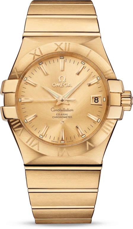 Omega,Constellation 35mm,35mm,Yellow Gold,Champagne,Automatic,Date,Co-Axial Escapement,123,123.50.35.20.08.001