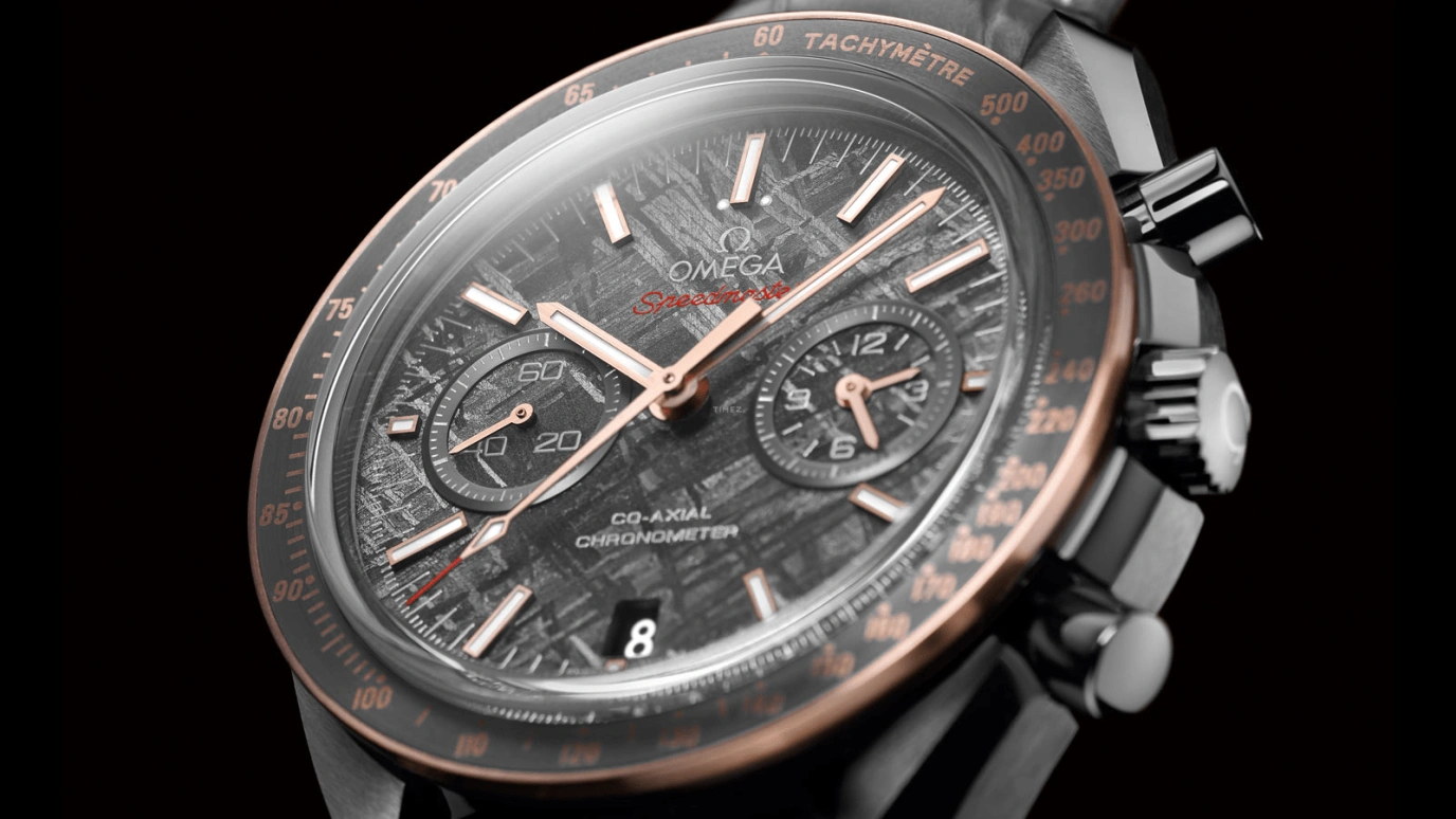 Omega,Speedmaster (Non-Moonwatch) 44.25mm,44.25mm,Ceramic,Sedna Gold,Grey,Automatic,Chronograph,Date,Co-Axial Escapement,Column Wheel,60hours,In-house Caliber,311,311.63.44.51.99.001