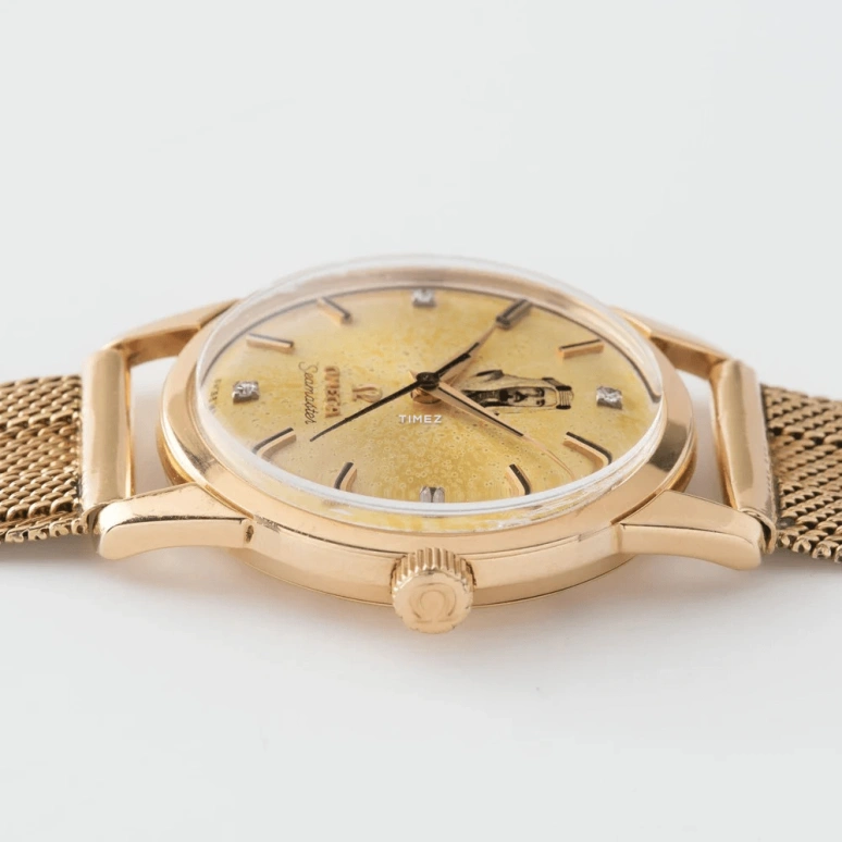 Omega,Seamaster 34mm,34mm,Pink Gold,Beige,Automatic,In-house Caliber,Round,BB,BB.165.013