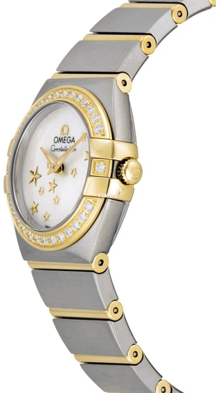 Omega,Constellation 24mm,24mm,Yellow Gold,Stainless Steel,White,Quartz,30000hours,In-house Caliber,123,123.25.24.60.05.001