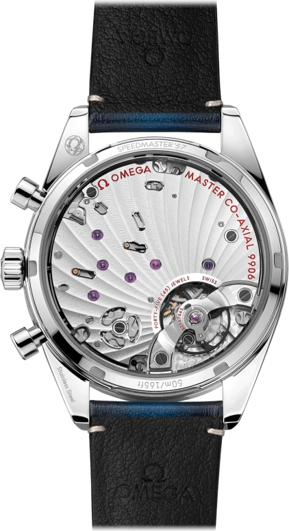 Omega,Speedmaster (Non-Moonwatch) 40.50mm,40.50mm,Stainless Steel,Blue,Handwound,Chronograph,Date,Co-Axial Escapement,Column Wheel,60hours,In-house Caliber,332,332.12.41.51.03.001