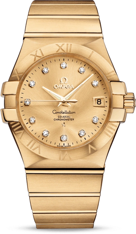 Omega,Constellation 35mm,35mm,Yellow Gold,Champagne,Automatic,Date,Co-Axial Escapement,123,123.50.35.20.58.001