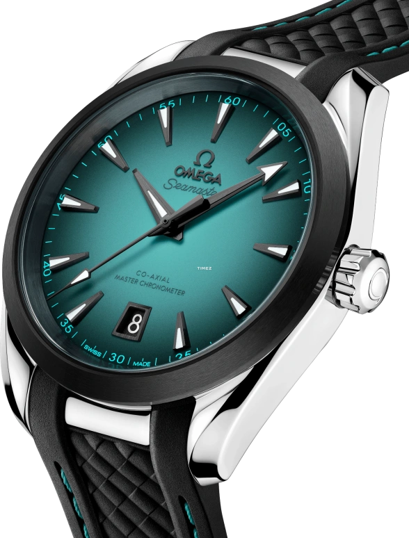 Omega,Aqua Terra 38mm,38mm,Stainless Steel,Ceramic,Gradient,Turquoise,Automatic,Day,Anti-magnetic,220,220.32.38.20.03.001