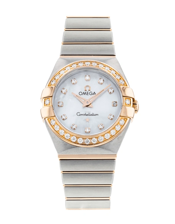Omega,Constellation 24mm,24mm,Red Gold,Stainless Steel,White,Quartz,30000hours,In-house Caliber,123,123.25.24.60.55.001