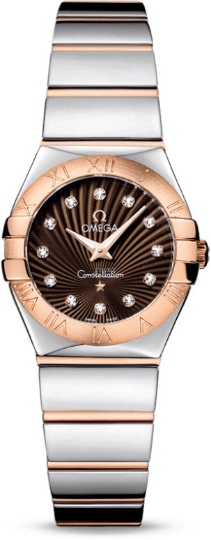 Omega,Constellation 24mm,24mm,Red Gold,Stainless Steel,Brown,Quartz,30000hours,In-house Caliber,123,123.20.24.60.63.002
