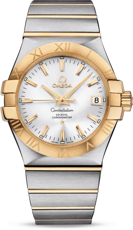 Omega,Constellation 35mm,35mm,Yellow Gold,Stainless Steel,Silver,Automatic,Date,Co-Axial Escapement,123,123.20.35.20.02.002