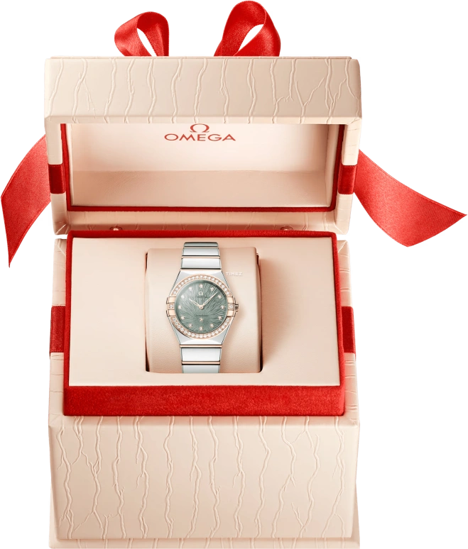 Omega,Constellation 28mm,28mm,Stainless Steel,Green,Quartz,In-house Caliber,Sapphire,Crystal Glass,131,131.25.28.60.60.001