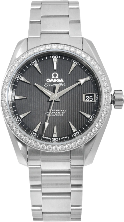 Omega,Aqua Terra 38.50mm,38.50mm,Stainless Steel,Black,Automatic,Day,60hours,231,231.15.39.21.51.001