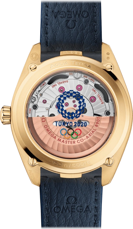 Omega,Aqua Terra 41mm,41mm,Yellow Gold,Blue,Automatic,Date,Co-Axial Escapement,522,522.53.41.21.03.001