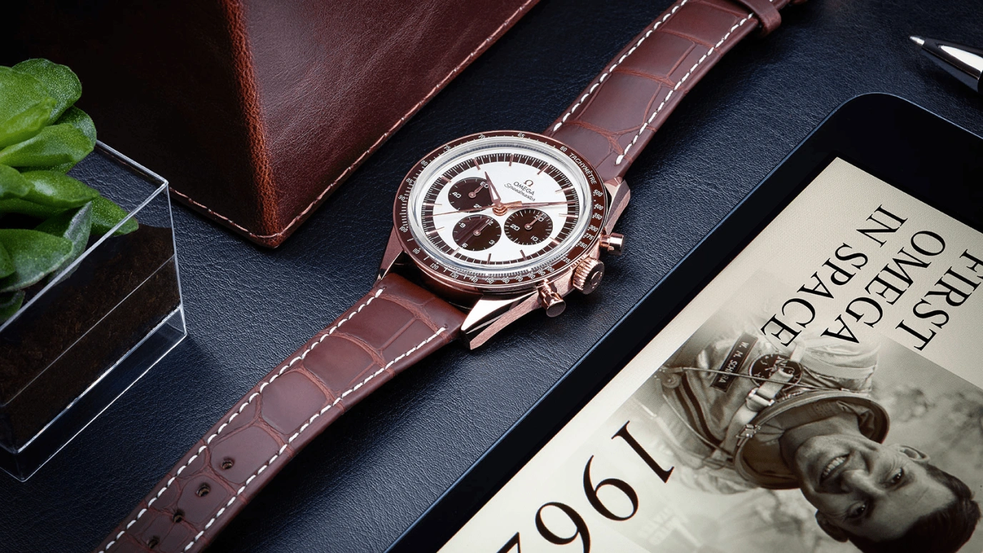 Omega,Speedmaster 39.70mm,39.70mm,Sedna Gold,Silver,Handwound,Chronograph,48hours,311,311.63.40.30.02.001