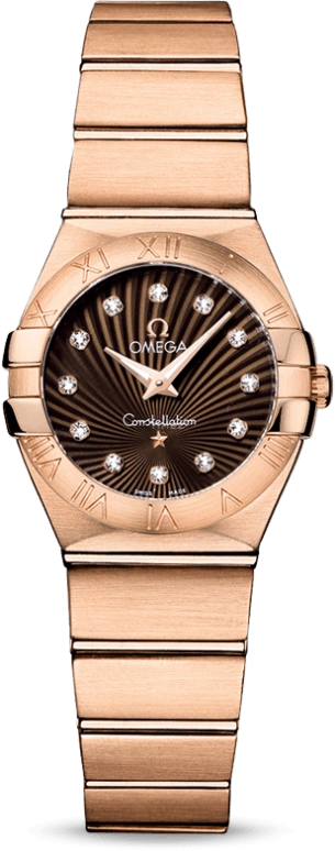 Omega,Constellation 24mm,24mm,Red Gold,Brown,Quartz,30000hours,In-house Caliber,123,123.50.24.60.63.001