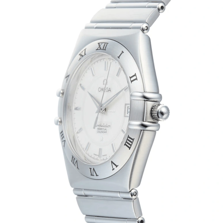 Omega,Constellation 35.50mm,35.50mm,Stainless Steel,Silver White,Quartz,Perpetual Calendar,Day,1552,1552.30.00