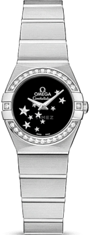 Omega,Constellation 24mm,24mm,Stainless Steel,Black,Quartz,30000hours,In-house Caliber,123,123.15.24.60.01.001