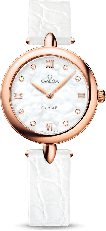 Omega,De Ville 27.40mm,27.40mm,Red Gold,White,Quartz,Day,Zodiac Indications,424,424.53.27.60.55.002