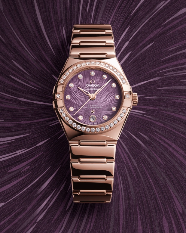 Omega,Constellation 29mm,29mm,Sedna Gold,Purple,Automatic,Day,Anti-magnetic,131,131.55.29.20.60.001
