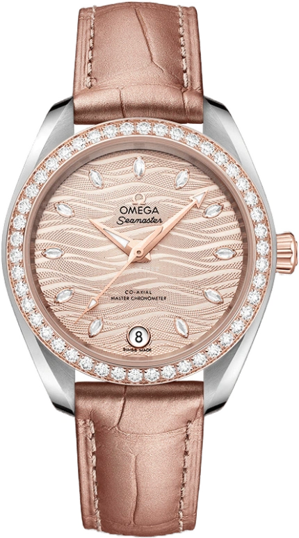 Omega,Aqua Terra 34mm,34mm,Sedna Gold,Stainless Steel,Grey,Automatic,Date,Co-Axial Escapement,220,220.28.34.20.59.001