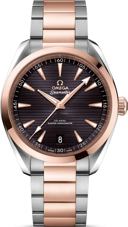 Omega,Aqua Terra 41mm,41mm,Sedna Gold,Stainless Steel,Grey,Automatic,Date,Co-Axial Escapement,220,220.20.41.21.06.001