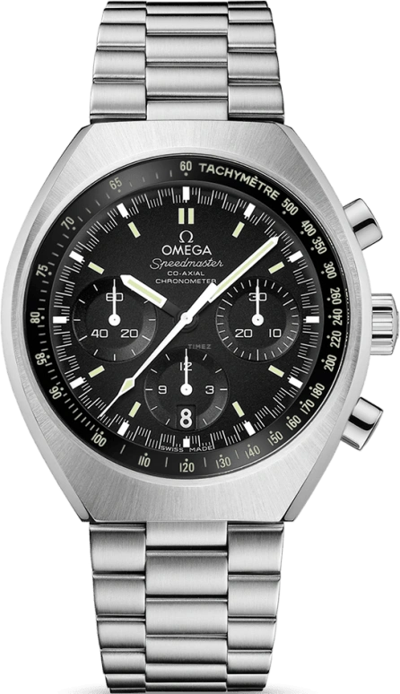 Omega,Speedmaster (Non-Moonwatch) 42.40mm,42.40mm,Stainless Steel,Black,Automatic,Chronograph,Date,Co-Axial Escapement,Column Wheel,52hours,In-house Caliber,327,327.10.43.50.01.001