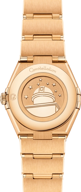 Omega,Constellation 28mm,28mm,Yellow Gold,Brown,Quartz,In-house Caliber,Sapphire,Crystal Glass,131,131.55.28.60.99.006