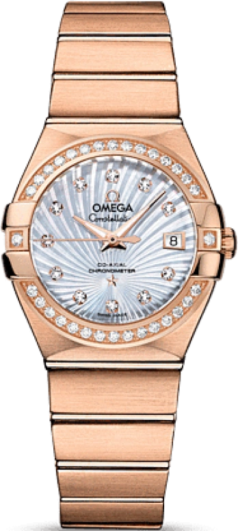 Omega,Constellation 27mm,27mm,Red Gold,White,Automatic,Date,Co-Axial Escapement,123,123.55.27.20.55.001