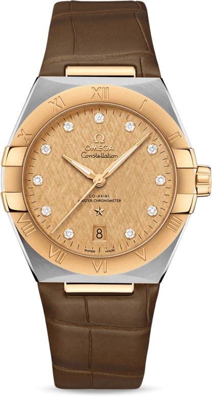 Omega,Constellation 39mm,39mm,Yellow Gold,Stainless Steel,Champagne,Automatic,Date,Co-Axial Escapement,131,131.23.39.20.58.001