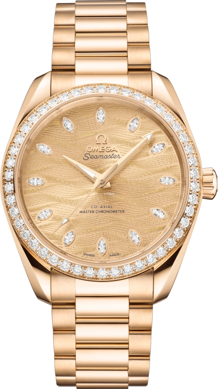 Omega,Aqua Terra 38mm,38mm,Moonshine Gold,Gold,Automatic,55hours,In-house Caliber,220,220.55.38.20.99.002