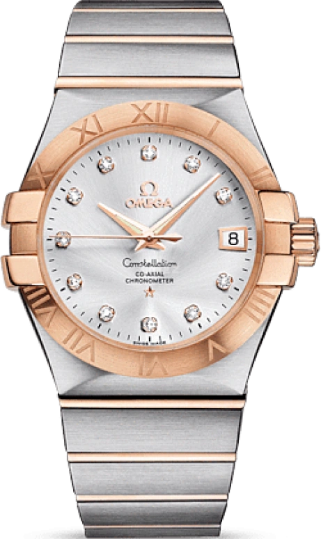Omega,Constellation 35mm,35mm,Red Gold,Stainless Steel,Silver,Automatic,Date,Co-Axial Escapement,123,123.20.35.20.52.001