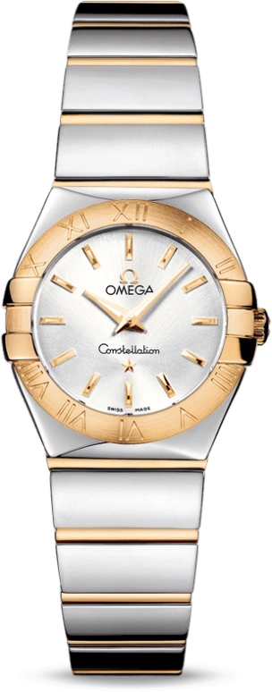Omega,Constellation 24mm,24mm,Yellow Gold,Stainless Steel,Silver,Quartz,30000hours,In-house Caliber,123,123.20.24.60.02.004