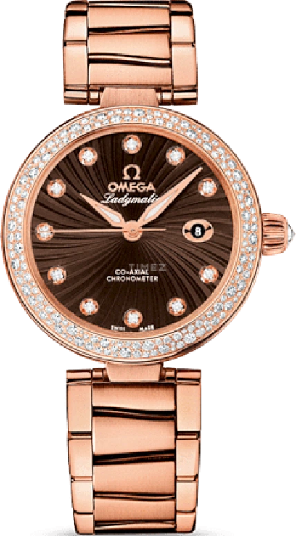 Omega,LadyMatic 34mm,34mm,Red Gold,Brown,Automatic,Date,Co-Axial Escapement,425,425.65.34.20.63.002