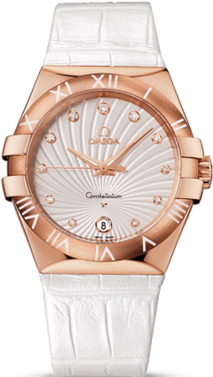 Omega,Constellation 35mm,35mm,Red Gold,White,Quartz,Day,30000hours,123,123.53.35.60.52.001