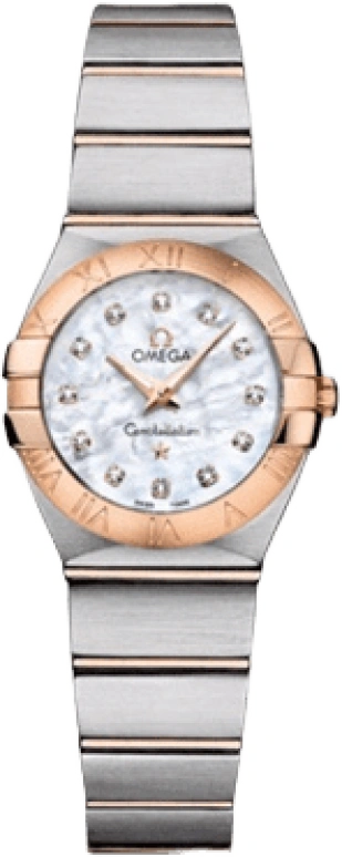 Omega,Constellation 24mm,24mm,Red Gold,Stainless Steel,White,Quartz,30000hours,In-house Caliber,123,123.20.24.60.55.001