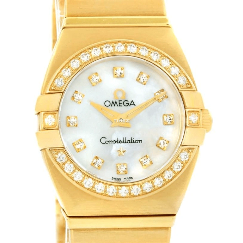 Omega,Constellation 24mm,24mm,Yellow Gold,White,Quartz,30000hours,In-house Caliber,1189,1189.75.00