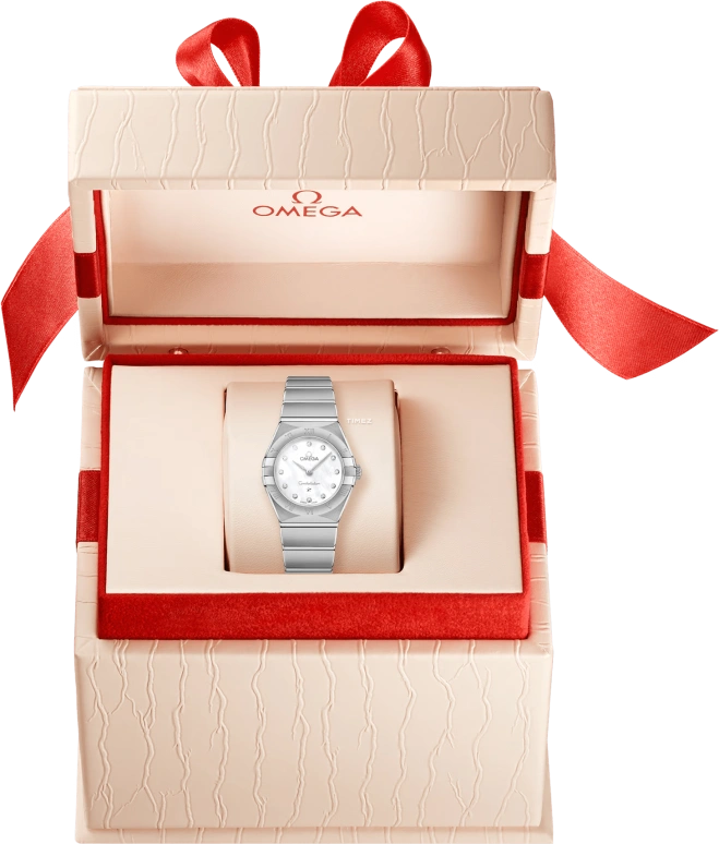 Omega,Constellation 25mm,25mm,Stainless Steel,White,Quartz,In-house Caliber,Sapphire,Crystal Glass,131,131.10.25.60.55.001
