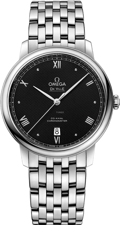 Omega,De Ville 39.50mm,39.50mm,Stainless Steel,Black,Automatic,Date,Co-Axial Escapement,424,424.10.40.20.01.002