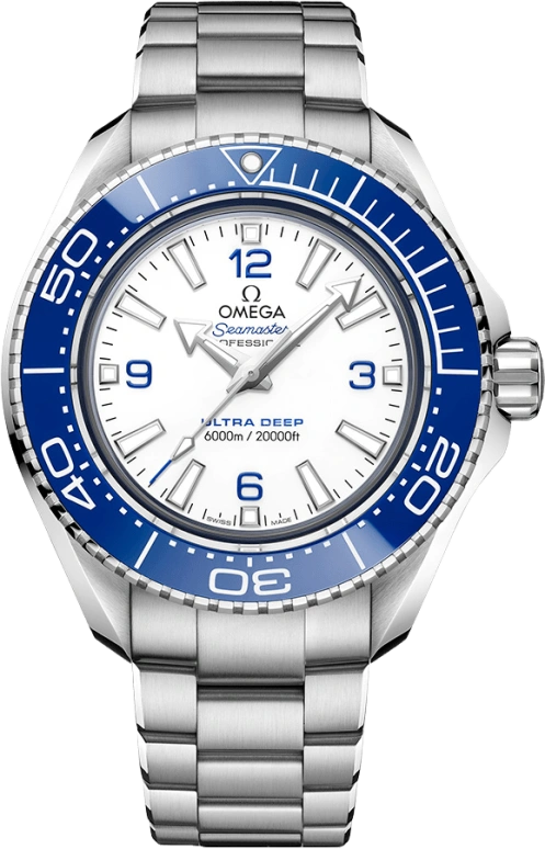 Omega,Seamaster Planet Ocean 45.50mm,45.50mm,Titanium,Ceramic,Stainless Steel,White,Automatic,Co-Axial Escapement,60hours,215,215.30.46.21.04.001