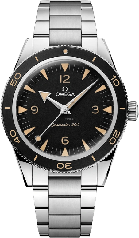 Omega,Seamaster 300 41mm,41mm,Aluminium,Stainless Steel,Black,Automatic,Co-Axial Escapement,60hours,234,234.30.41.21.01.001