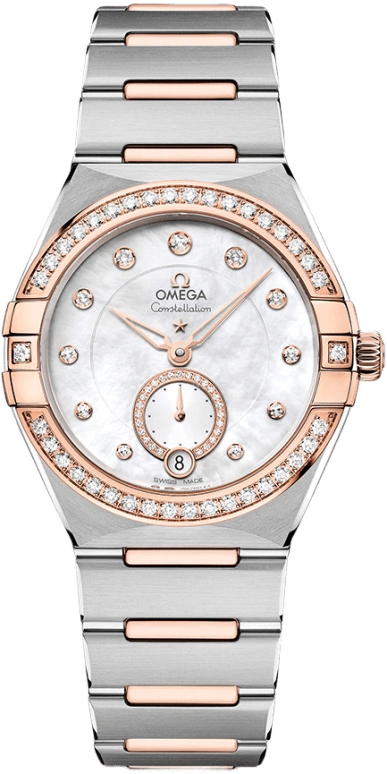 Omega,Constellation 34mm,34mm,Sedna Gold,Stainless Steel,White,Automatic,Date,Co-Axial Escapement,131,131.25.34.20.55.001