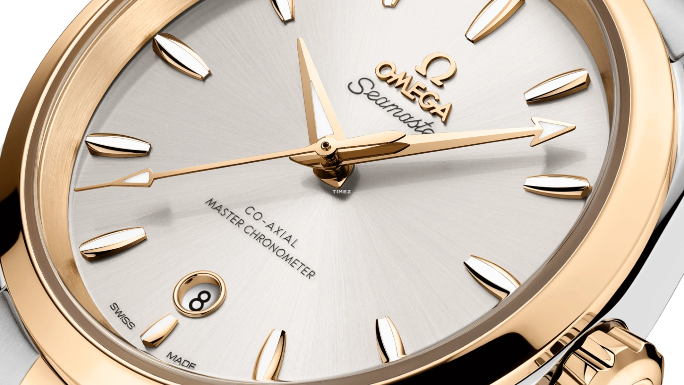 Omega,Aqua Terra 38mm,38mm,Moonshine Gold,Stainless Steel,Silver,Grey,Automatic,Day,Anti-magnetic,220,220.20.38.20.02.002