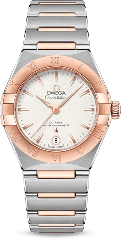 Omega,Constellation 29mm,29mm,Sedna Gold,Stainless Steel,Silver,Automatic,Date,Co-Axial Escapement,131,131.20.29.20.02.001